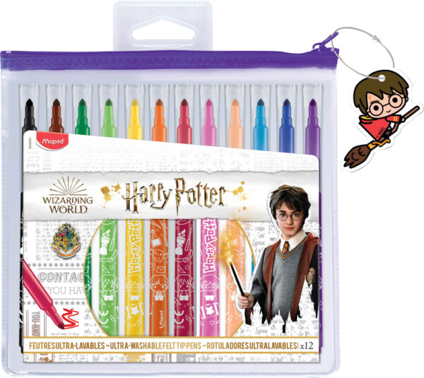 Флумастери  Maped ColorPeps LONGLIFE HARRY POTTER , 12 цвята