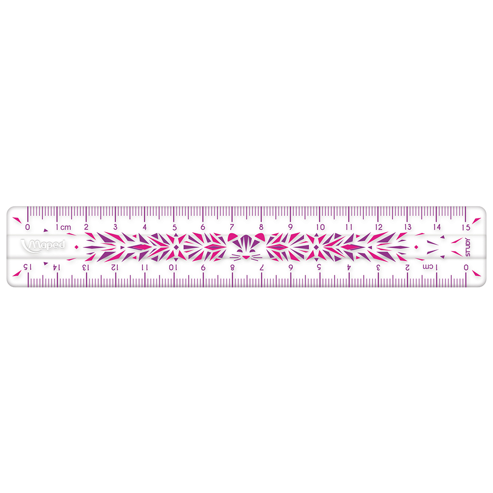 Линия Maped 15 см.  STUDY FANCY НЕЧУПЛИВА 2 скали - Image 2