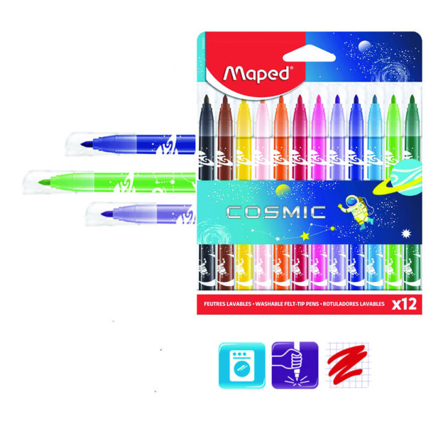 Флумастери  Maped ColorPeps COSMIC , 12 цвята