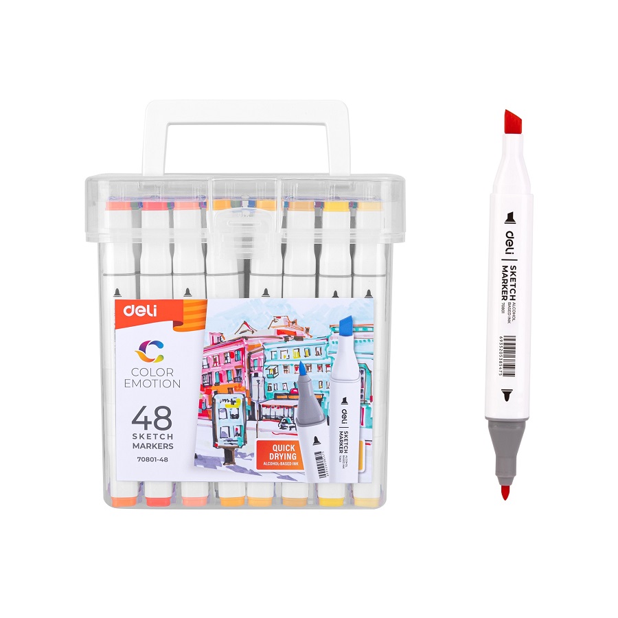 Алкохолни Sketch маркери Deli - 48 цв.