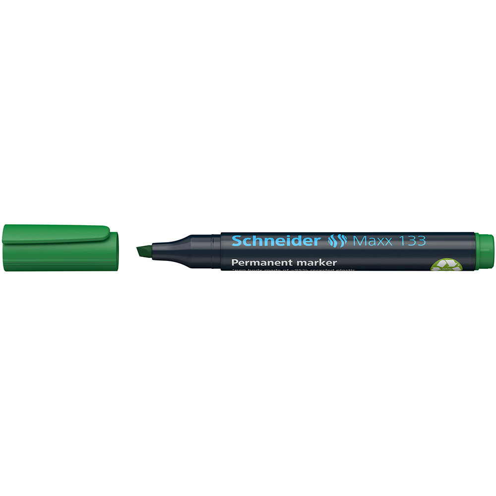 Перманентен маркер Schneider Maxx 133, скосен връх 4 мм. -  зелен