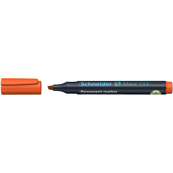 Перманентен маркер Schneider Maxx 133, скосен връх 4 мм. -  оранжев