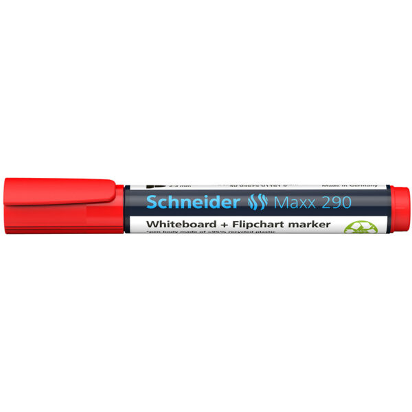 Маркер за бяла дъска Schneider Maxx 290, объл връх 3 мм. - червен