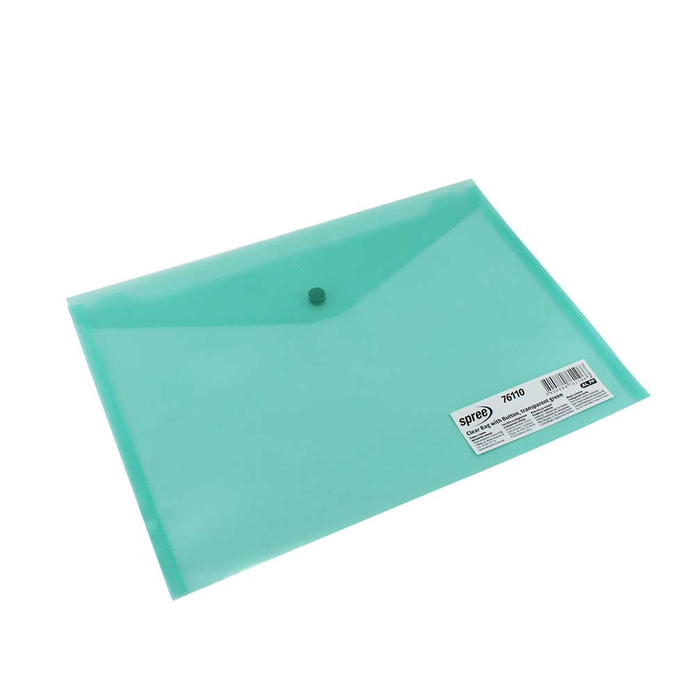 Папка с копче Spree A4, PP - прозрачно зелена