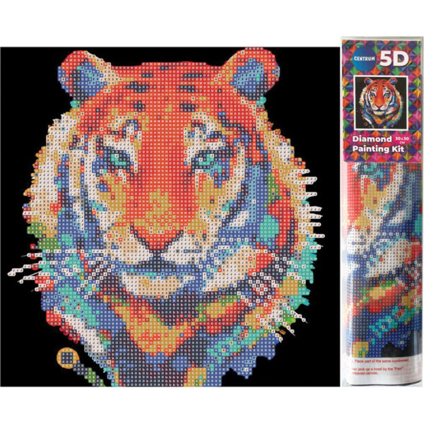 Диамантена мозайка 5D Diamond 30/30см CENTRUM – Цветен тигър