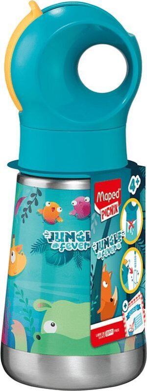 Метална бутилка за вода Maped Picnik Miniz Jungle Fever– 350 ml
