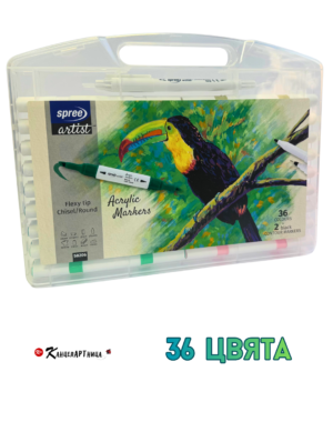 Акрилни двувърхи маркери Spree 36 цв.+2 контурни